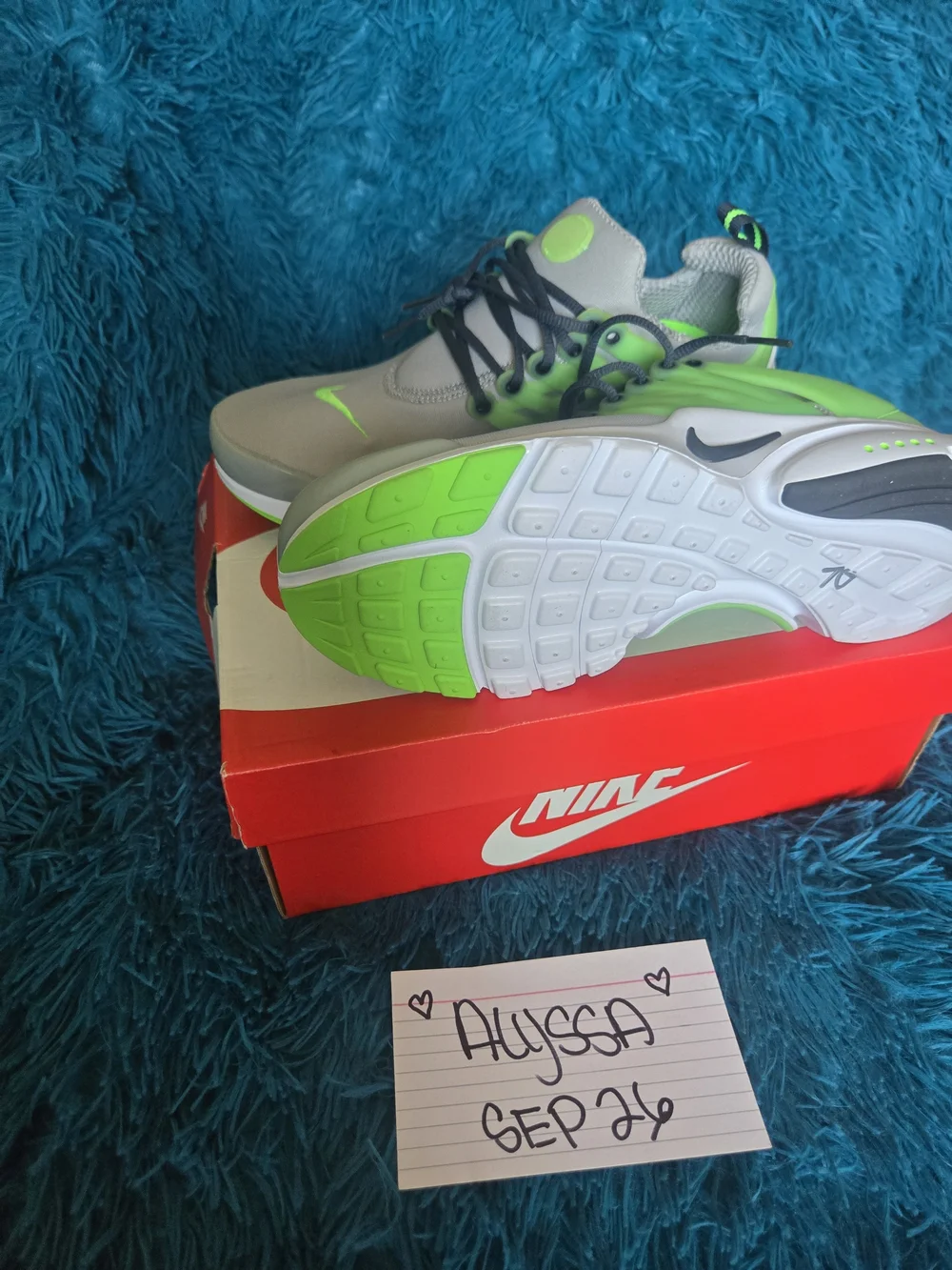 Nike Presto Grey and Neon Green Sneakers